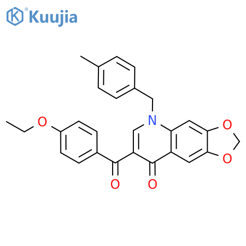 7-(4-ethoxybenzoyl)-5-(4-methylphenyl)methyl-2H,5H,8H-1,3dioxolo4,5-gquinolin-8-one structure