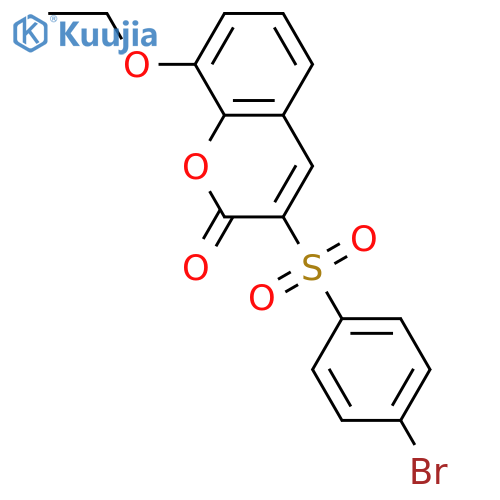 3-(4-bromobenzenesulfonyl)-8-ethoxy-2H-chromen-2-one structure