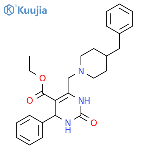 ethyl 6-(4-benzylpiperidin-1-yl)methyl-2-oxo-4-phenyl-1,2,3,4-tetrahydropyrimidine-5-carboxylate structure