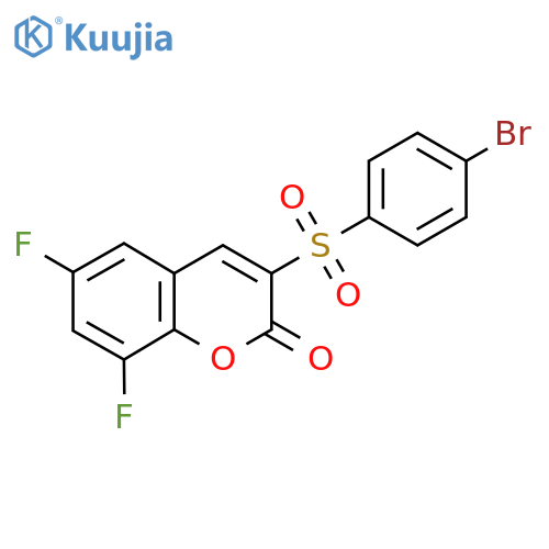 3-(4-bromobenzenesulfonyl)-6,8-difluoro-2H-chromen-2-one structure