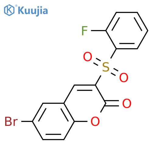 6-bromo-3-(2-fluorobenzenesulfonyl)-2H-chromen-2-one structure