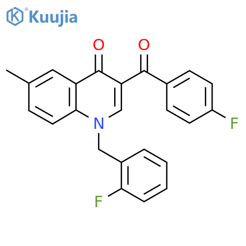 3-(4-fluorobenzoyl)-1-(2-fluorophenyl)methyl-6-methyl-1,4-dihydroquinolin-4-one structure