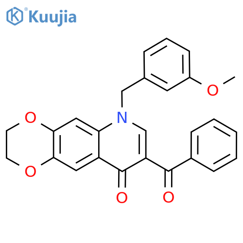 8-benzoyl-6-(3-methoxyphenyl)methyl-2H,3H,6H,9H-1,4dioxino2,3-gquinolin-9-one structure