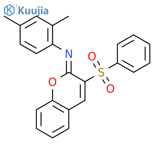 (2Z)-3-(benzenesulfonyl)-N-(2,4-dimethylphenyl)-2H-chromen-2-imine structure
