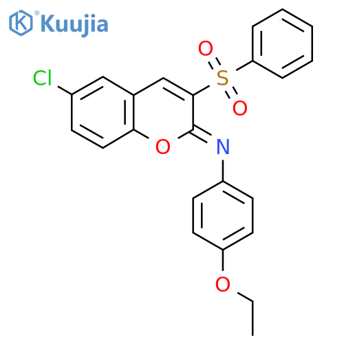 (2Z)-3-(benzenesulfonyl)-6-chloro-N-(4-ethoxyphenyl)-2H-chromen-2-imine structure