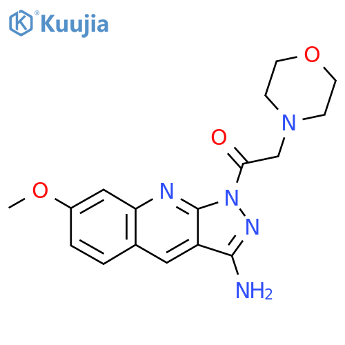 1-{3-amino-7-methoxy-1H-pyrazolo3,4-bquinolin-1-yl}-2-(morpholin-4-yl)ethan-1-one structure