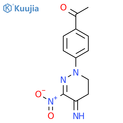 ETHANONE, 1-[4-(5,6-DIHYDRO-4-IMINO-3-NITRO-1(4H)-PYRIDAZINYL)PHENYL]- structure