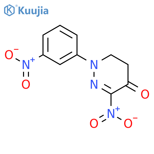 4(1H)-PYRIDAZINONE, 5,6-DIHYDRO-3-NITRO-1-(3-NITROPHENYL)- structure