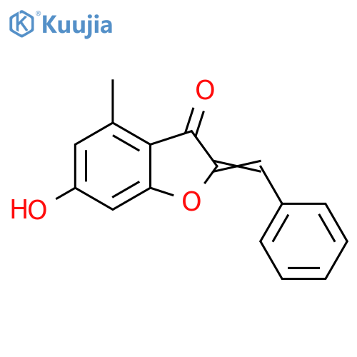 (2Z)-6-hydroxy-4-methyl-2-(phenylmethylidene)-2,3-dihydro-1-benzofuran-3-one structure