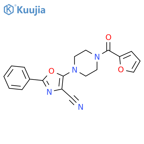 5-4-(furan-2-carbonyl)piperazin-1-yl-2-phenyl-1,3-oxazole-4-carbonitrile structure