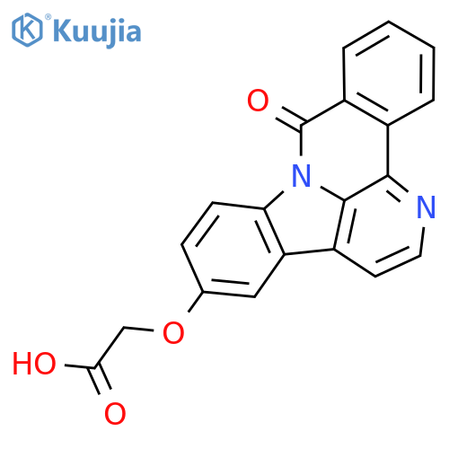 [(9-oxo-9H-benzo[c]indolo[3,2,1-ij][1,5]naphthyridin-5-yl)oxy]acetic acid structure
