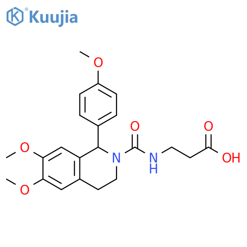 3-[[6,7-dimethoxy-1-(4-methoxyphenyl)-3,4-dihydro-1H-isoquinoline-2-carbonyl]amino]propanoic acid structure