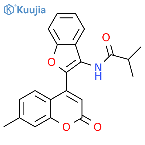 2-methyl-N-2-(7-methyl-2-oxo-2H-chromen-4-yl)-1-benzofuran-3-ylpropanamide structure