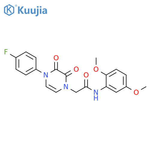 N-(2,5-dimethoxyphenyl)-2-4-(4-fluorophenyl)-2,3-dioxo-1,2,3,4-tetrahydropyrazin-1-ylacetamide structure