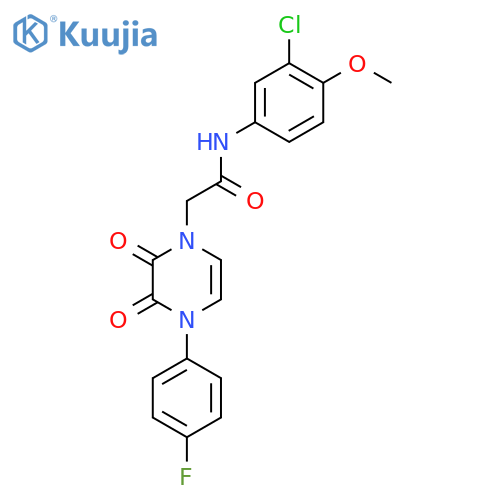 N-(3-chloro-4-methoxyphenyl)-2-4-(4-fluorophenyl)-2,3-dioxo-1,2,3,4-tetrahydropyrazin-1-ylacetamide structure