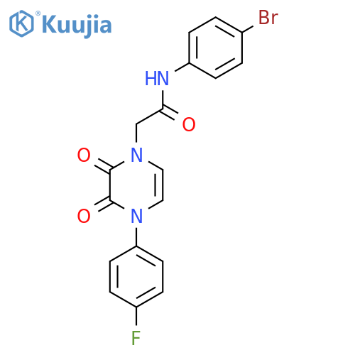N-(4-bromophenyl)-2-4-(4-fluorophenyl)-2,3-dioxo-1,2,3,4-tetrahydropyrazin-1-ylacetamide structure