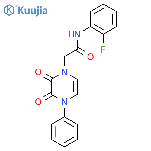 2-(2,3-dioxo-4-phenyl-1,2,3,4-tetrahydropyrazin-1-yl)-N-(2-fluorophenyl)acetamide structure
