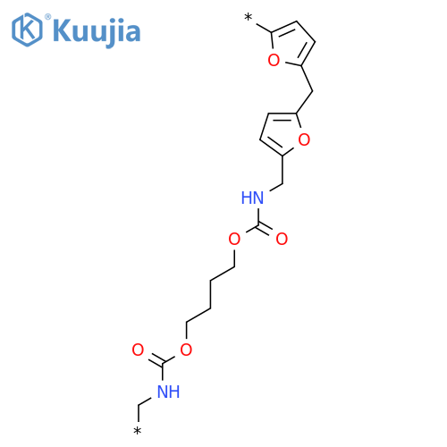Poly(2,5-furandiylmethylene-2,5-furandiylmethyleneiminocarbonyloxy-1,4-butanediyloxycarbonyliminomethylene) structure
