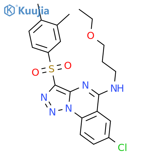 7-chloro-3-(3,4-dimethylbenzenesulfonyl)-N-(3-ethoxypropyl)-1,2,3triazolo1,5-aquinazolin-5-amine structure