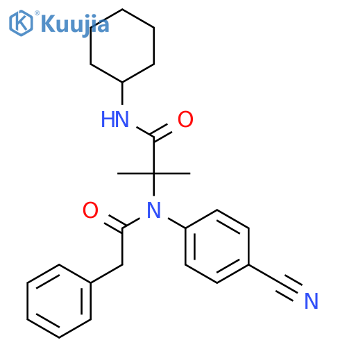 Benzeneacetamide,N-(4-cyanophenyl)-N-[2-(cyclohexylamino)-1,1-dimethyl-2-oxoethyl]- structure