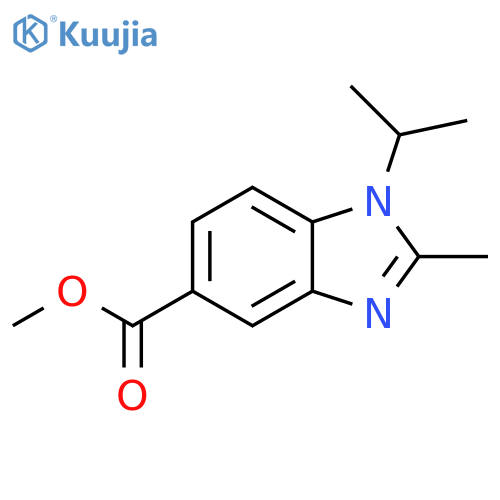 Methyl 1-isopropyl-2-methyl-1,3-benzodiazole-5-carboxylate structure