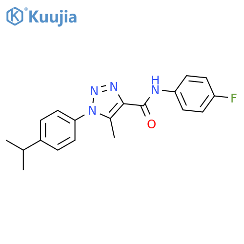 N-(4-fluorophenyl)-5-methyl-1-4-(propan-2-yl)phenyl-1H-1,2,3-triazole-4-carboxamide structure