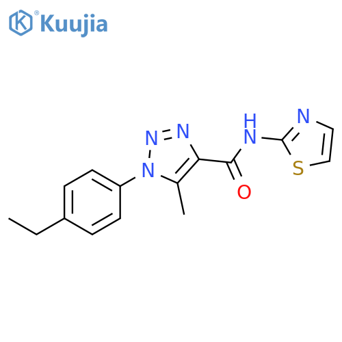 1-(4-ethylphenyl)-5-methyl-N-(1,3-thiazol-2-yl)-1H-1,2,3-triazole-4-carboxamide structure