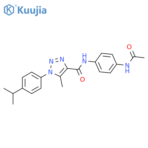 N-(4-acetamidophenyl)-5-methyl-1-4-(propan-2-yl)phenyl-1H-1,2,3-triazole-4-carboxamide structure