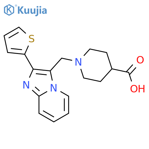 1-(2-Thiophen-2-yl-imidazo1,2-apyridin-3-ylmethyl)-piperidine-4-carboxylic acid structure