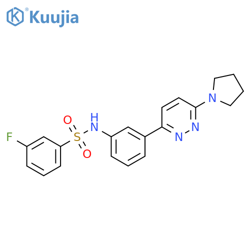 3-fluoro-N-{3-6-(pyrrolidin-1-yl)pyridazin-3-ylphenyl}benzene-1-sulfonamide structure