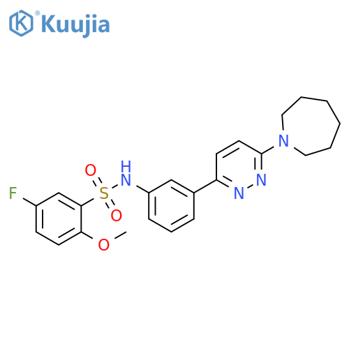 N-{3-6-(azepan-1-yl)pyridazin-3-ylphenyl}-5-fluoro-2-methoxybenzene-1-sulfonamide structure