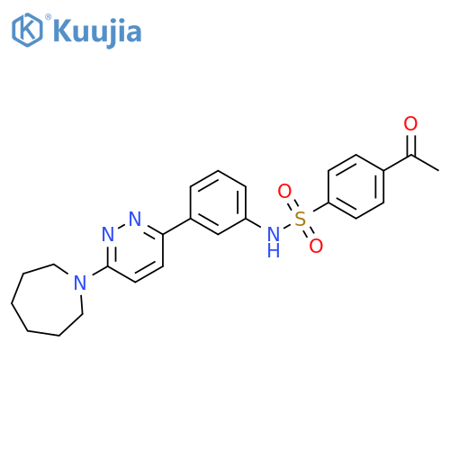 4-acetyl-N-{3-6-(azepan-1-yl)pyridazin-3-ylphenyl}benzene-1-sulfonamide structure