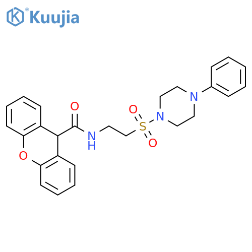 N-{2-(4-phenylpiperazin-1-yl)sulfonylethyl}-9H-xanthene-9-carboxamide structure