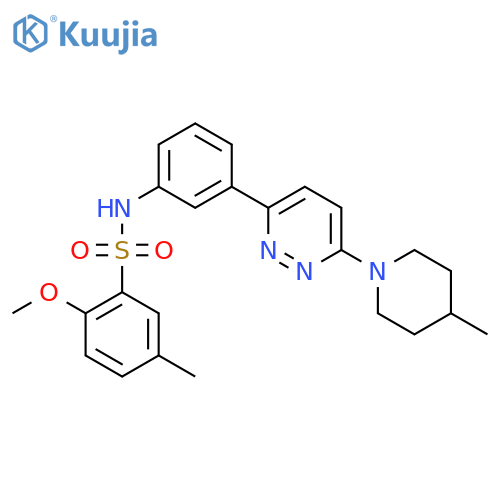 2-methoxy-5-methyl-N-{3-6-(4-methylpiperidin-1-yl)pyridazin-3-ylphenyl}benzene-1-sulfonamide structure