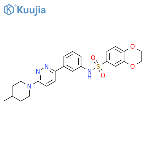 N-{3-6-(4-methylpiperidin-1-yl)pyridazin-3-ylphenyl}-2,3-dihydro-1,4-benzodioxine-6-sulfonamide structure