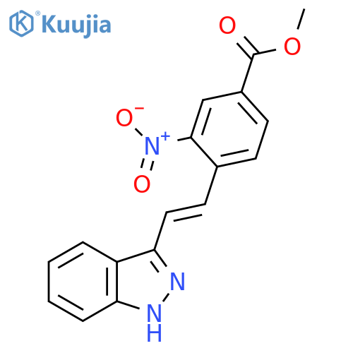 Benzoic acid, 4-[(1E)-2-(1H-indazol-3-yl)ethenyl]-3-nitro-, methyl ester structure