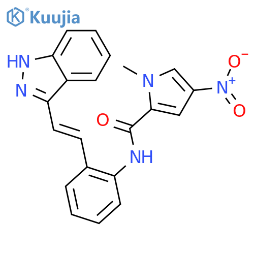 1H-Pyrrole-2-carboxamide,N-[2-[(1E)-2-(1H-indazol-3-yl)ethenyl]phenyl]-1-methyl-4-nitro- structure
