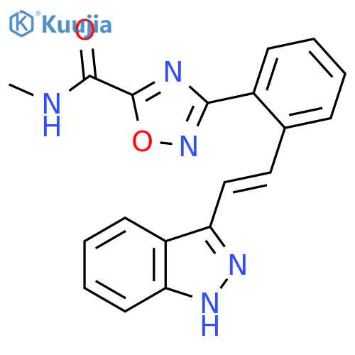 1,2,4-Oxadiazole-5-carboxamide,3-[2-[(1E)-2-(1H-indazol-3-yl)ethenyl]phenyl]-N-methyl- structure
