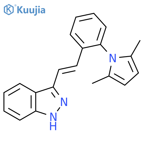 1H-Indazole, 3-[(1E)-2-[2-(2,5-dimethyl-1H-pyrrol-1-yl)phenyl]ethenyl]- structure