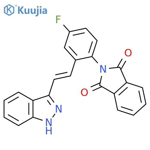 1H-Isoindole-1,3(2H)-dione,2-[4-fluoro-2-[(1E)-2-(1H-indazol-3-yl)ethenyl]phenyl]- structure