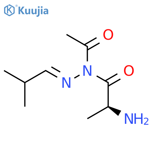 L-Alanine, N-acetyl-, (2-methylpropylidene)hydrazide structure