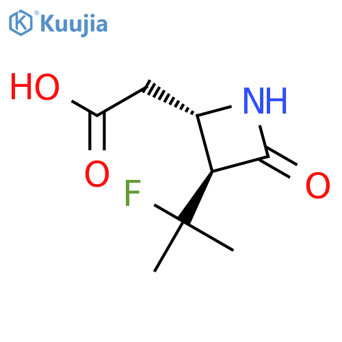 2-Azetidineacetic acid, 3-(1-fluoro-1-methylethyl)-4-oxo-, trans- structure