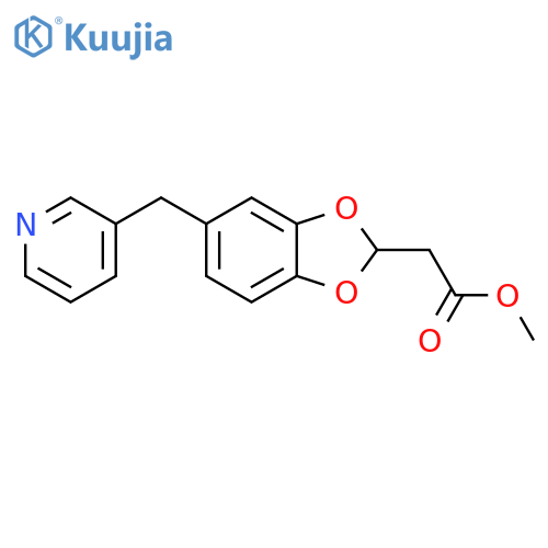 1,3-Benzodioxole-2-acetic acid, 5-(3-pyridinylmethyl)-, methyl ester structure