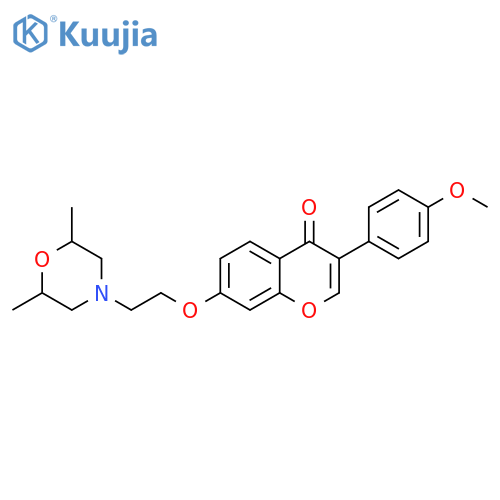 7-2-(2,6-dimethylmorpholin-4-yl)ethoxy-3-(4-methoxyphenyl)-4H-chromen-4-one structure