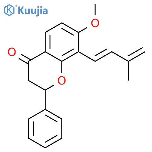 7-methoxy-8-[(1E)-3-methylbuta-1,3-dien-1-yl]-2-phenyl-2,3-dihydro-4H-chromen-4-one structure