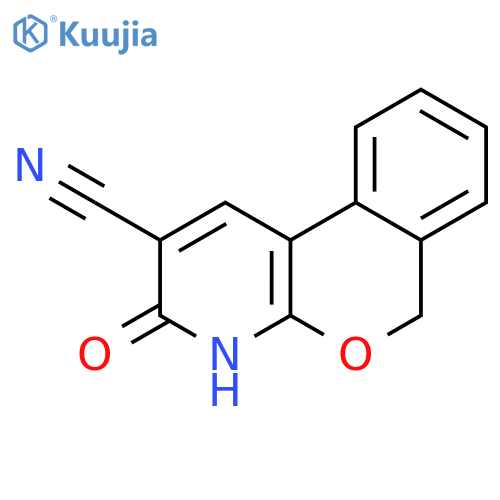 3H-[2]Benzopyrano[3,4-b]pyridine-2-carbonitrile, 4,6-dihydro-3-oxo- structure