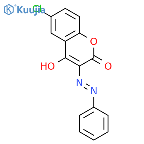 2H-1-BENZOPYRAN-2-ONE, 6-CHLORO-4-HYDROXY-3-(PHENYLAZO)- structure
