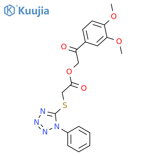 <br>2-(3,4-dimethoxyphenyl)-2-oxoethyl [(1-phenyl-1H-tetrazol-5-yl)sulfanyl]ace tate structure