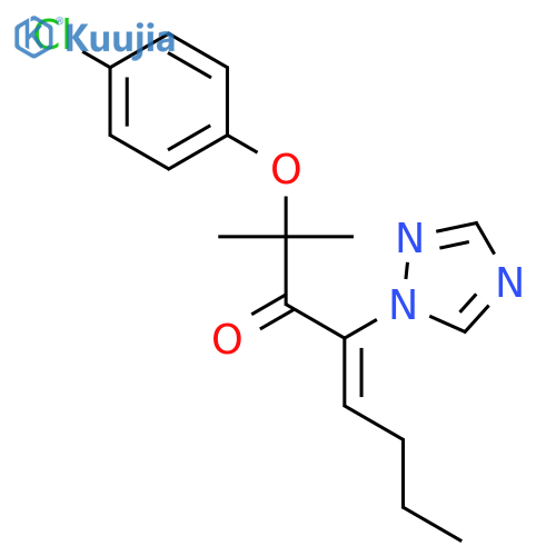 4-OCTEN-3-ONE, 2-(4-CHLOROPHENOXY)-2-METHYL-4-(1H-1,2,4-TRIAZOL-1-YL)- structure