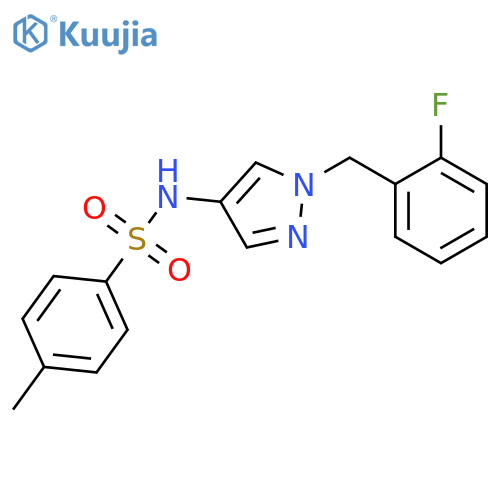 N-[1-(2-Fluoro-benzyl)-1H-pyrazol-4-yl]-4-methyl-benzenesulfonamide structure